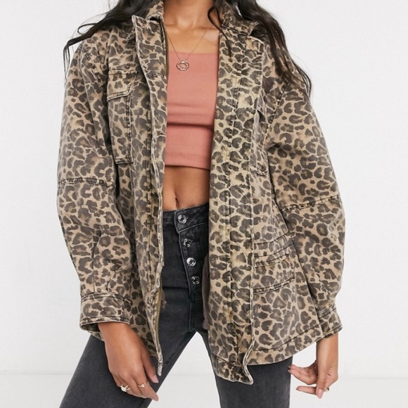 Seize The Day Leopard Print Jacket Nwt 